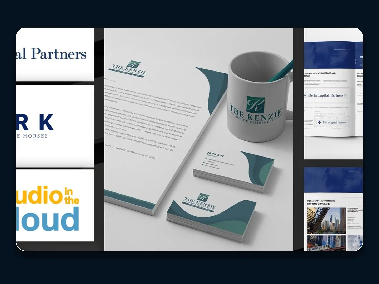 Brand identity portfolio page